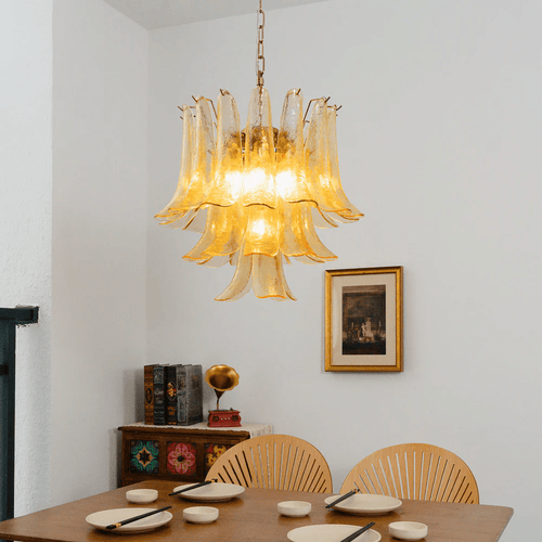 Candelabru din sticlă Amber Cascade
