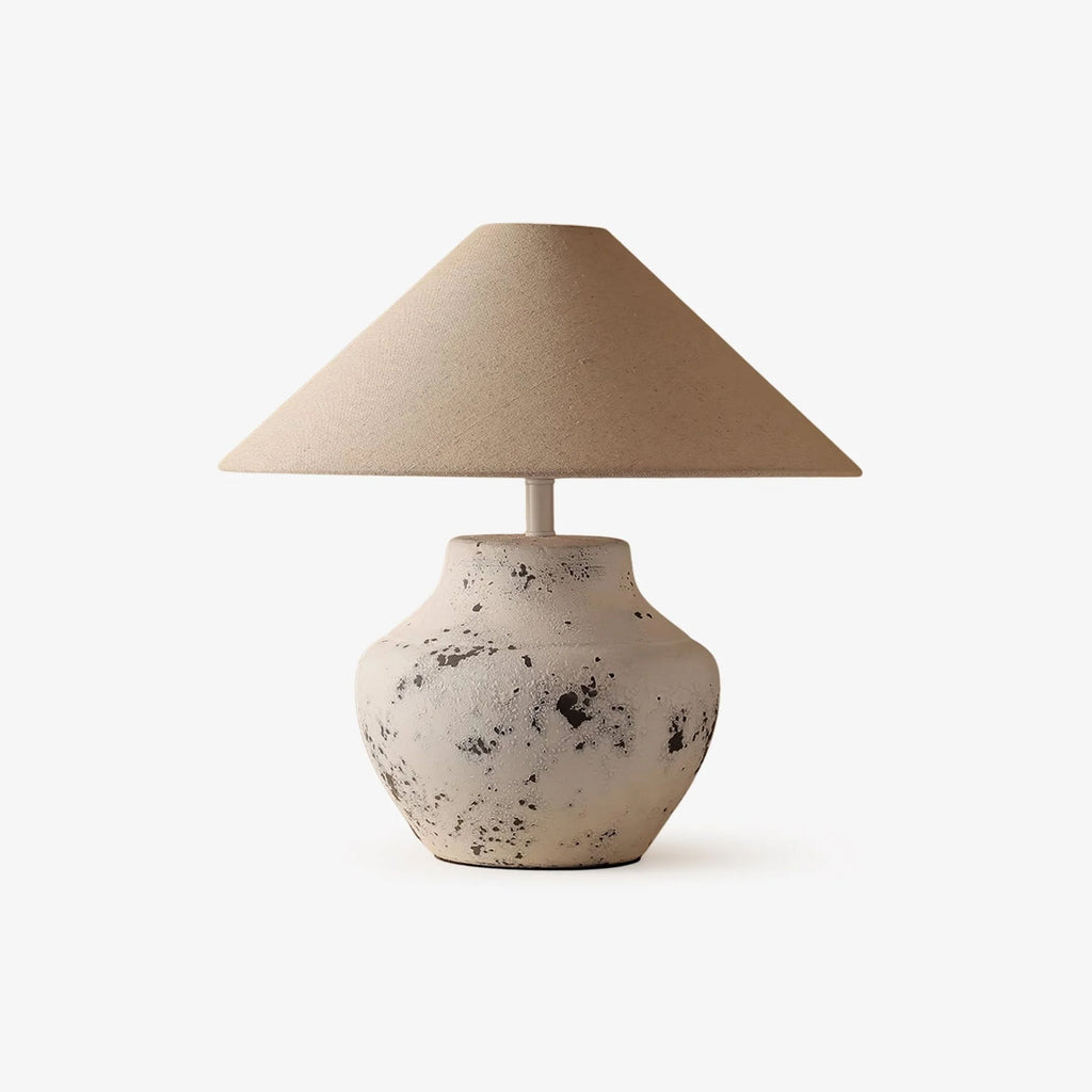 Lampă de masă din ceramică albă învechită 