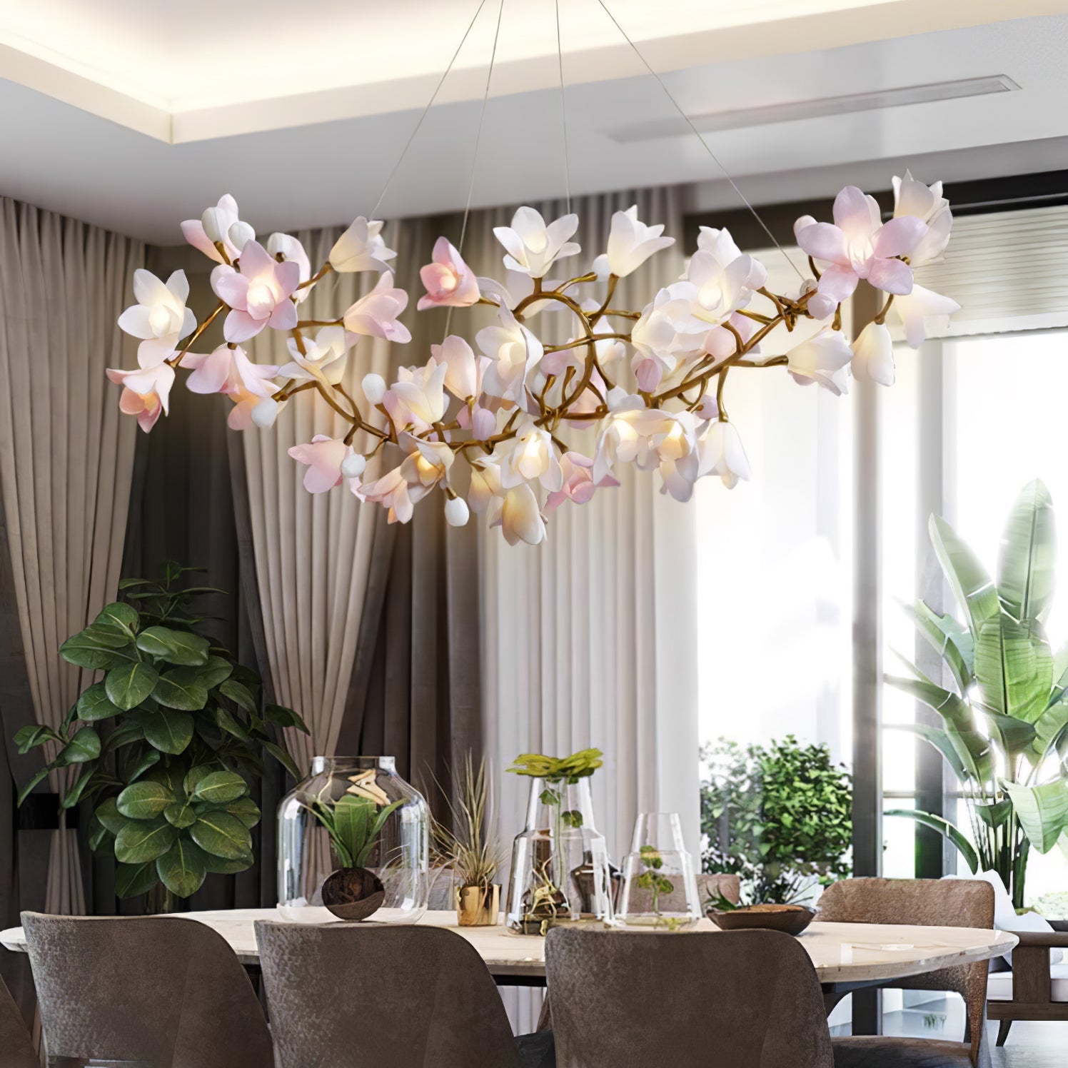 Candelabru circular cu flori