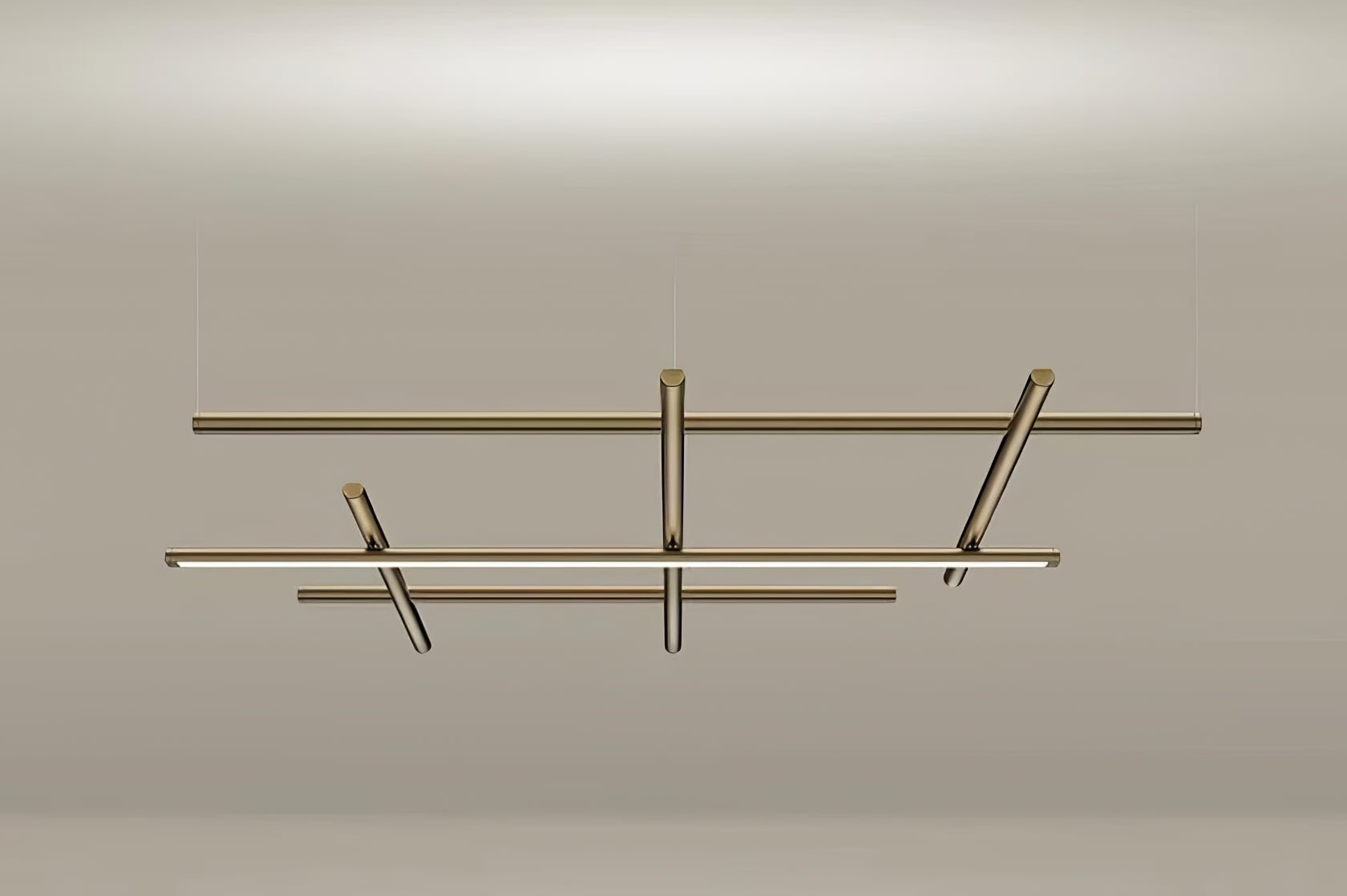 Lampă suspendată cu grilă liniară geometrică