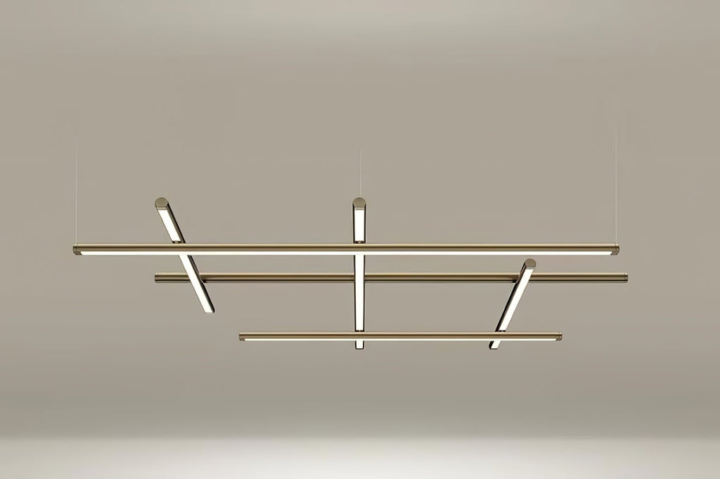 Lampă suspendată cu grilă liniară geometrică