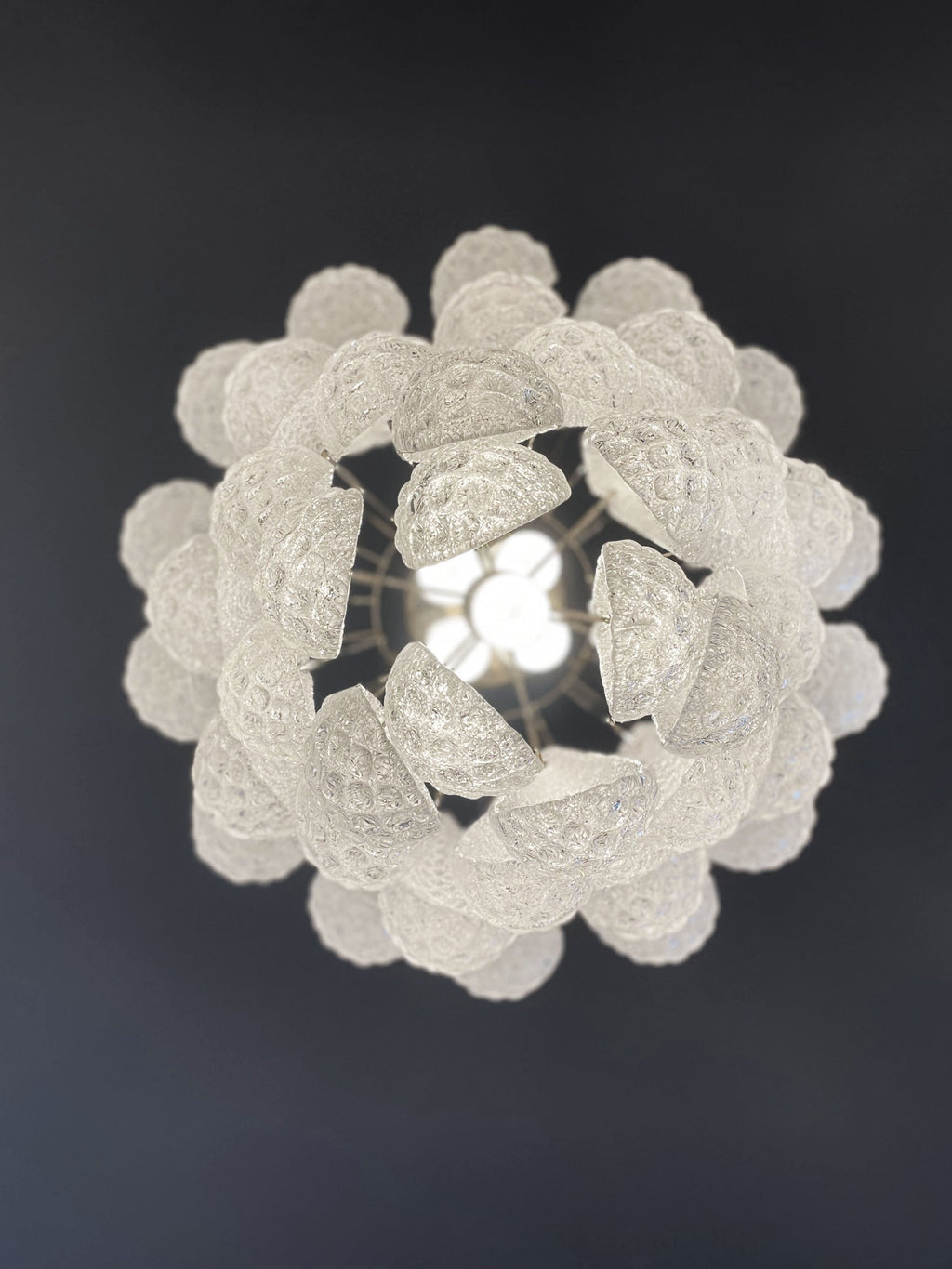 Mid-Century Murano Chandelier | Punto di Luce |  41 Clear Drop Glasses