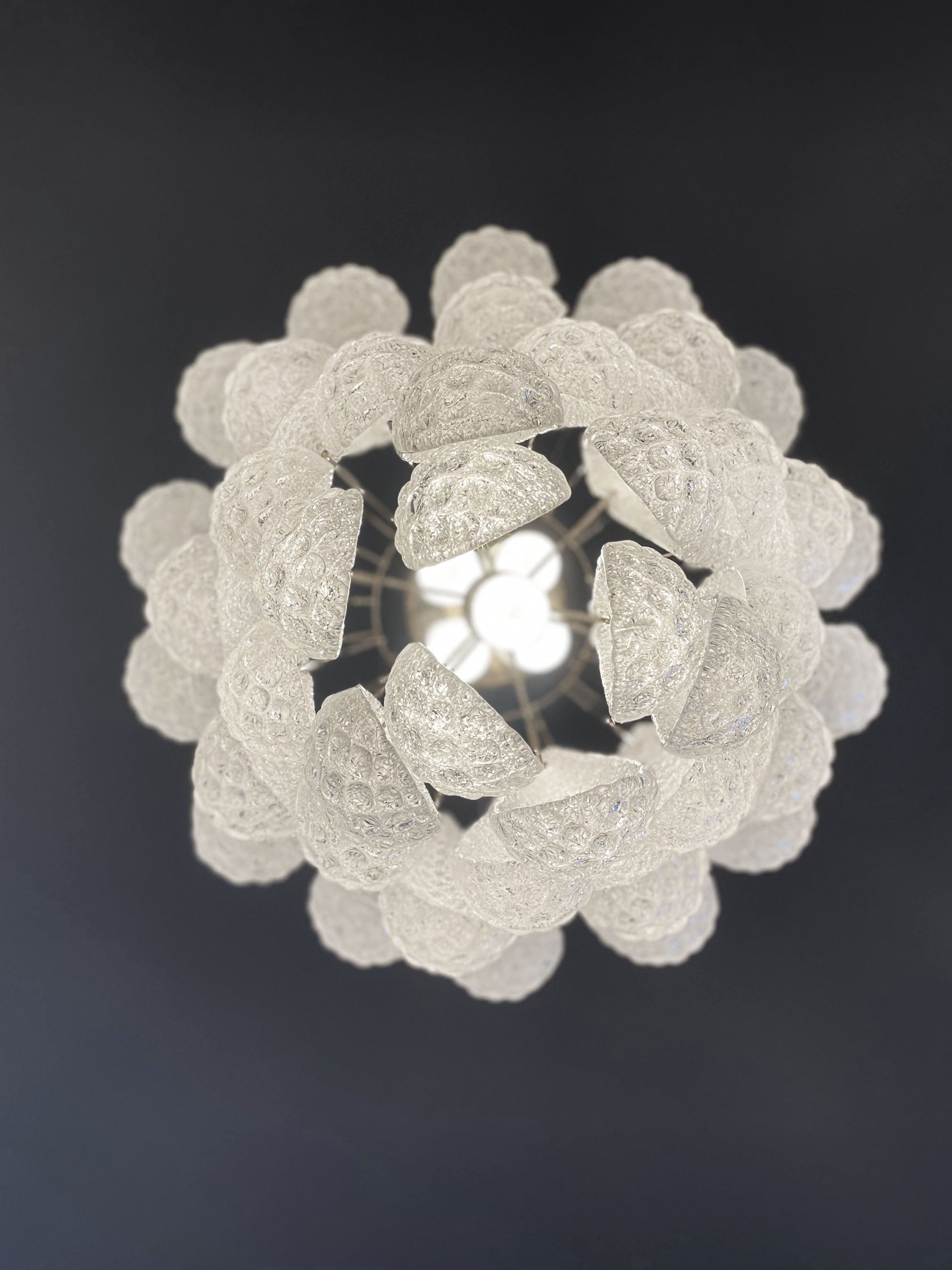 Mid-Century Murano Chandelier | Punto di Luce |  41 Clear Drop Glasses