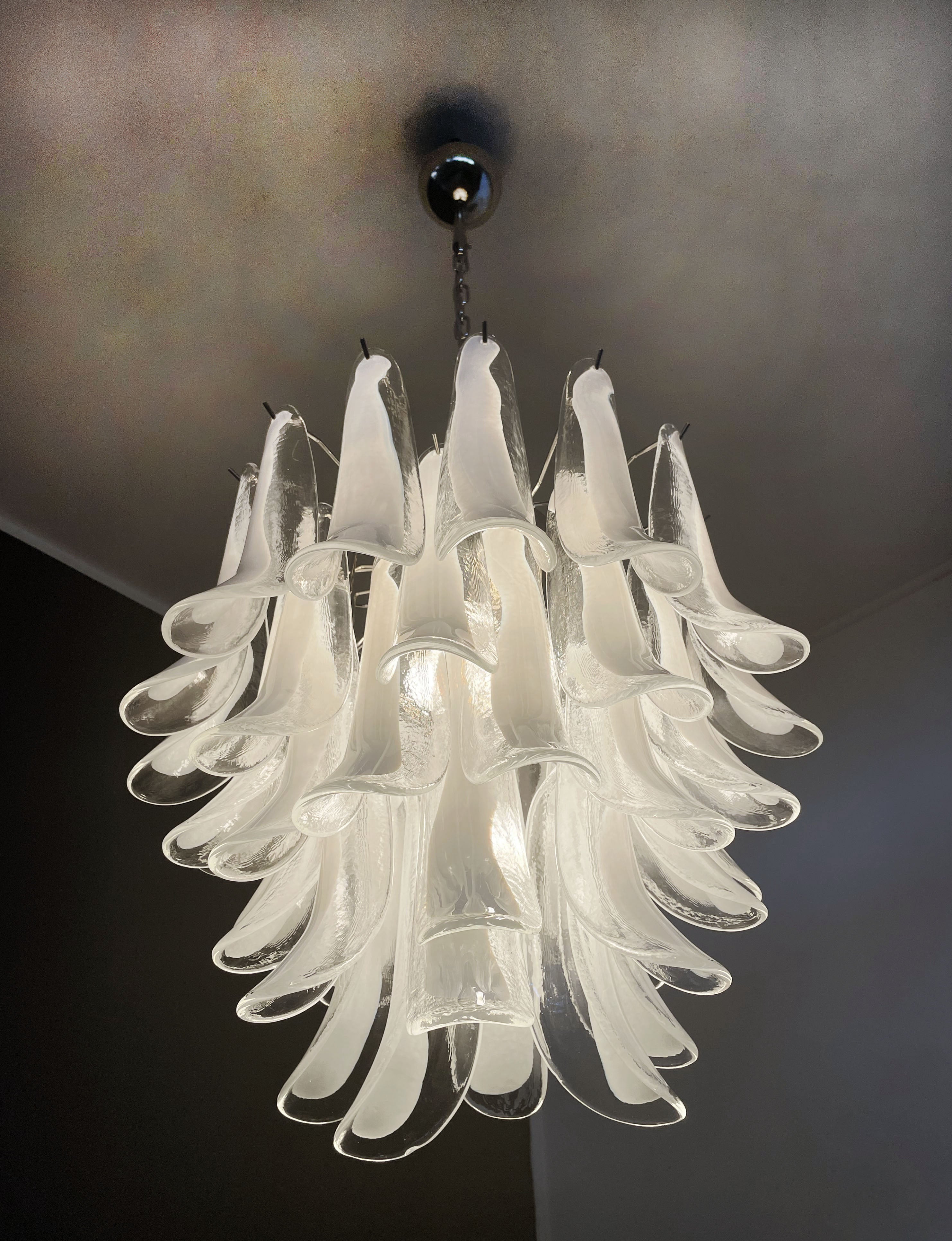 Mid-Century Murano Chandelier | Punto di Luce |  41 Clear Petal Glass