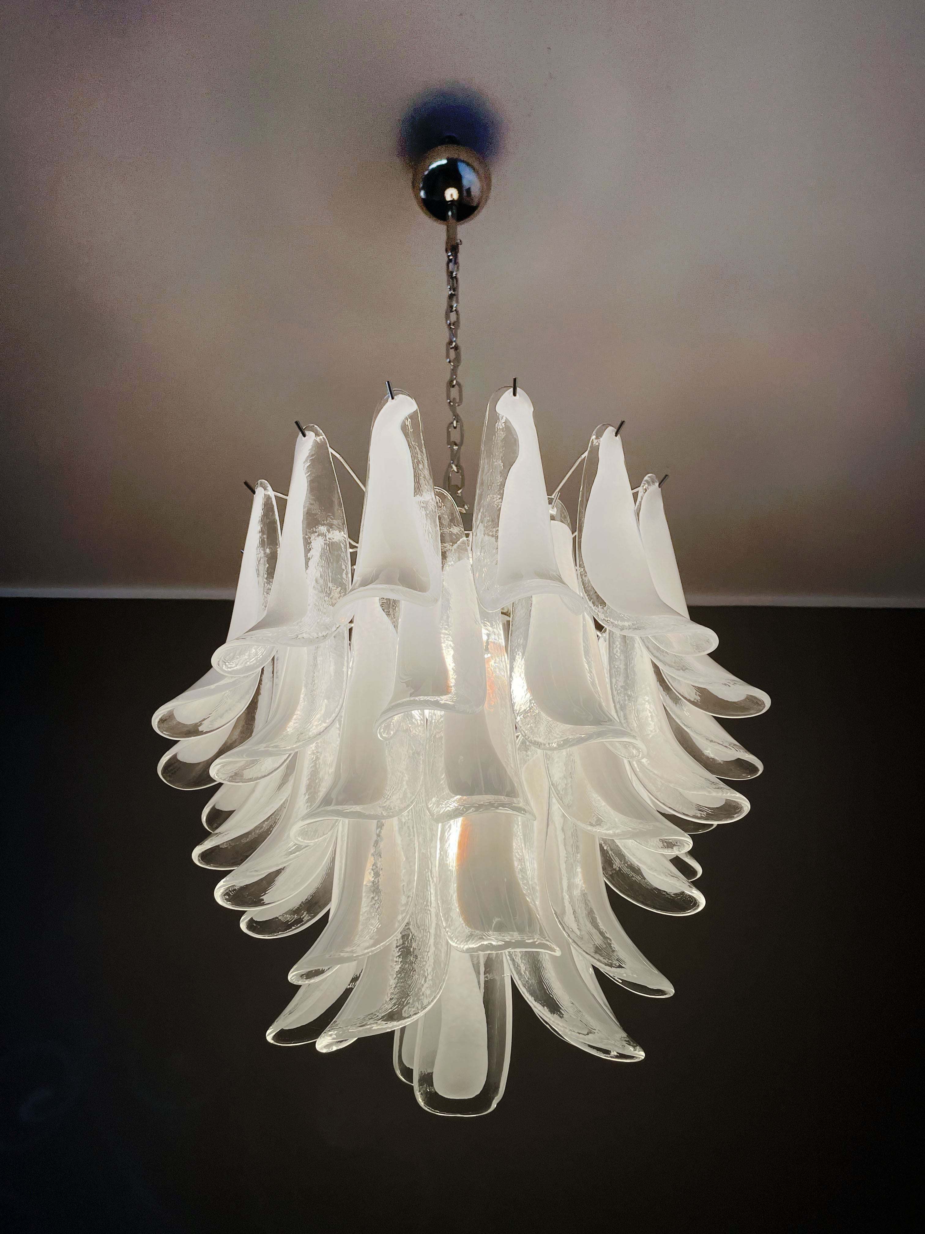 Mid-Century Murano Chandelier | Punto di Luce |  41 Clear Petal Glass