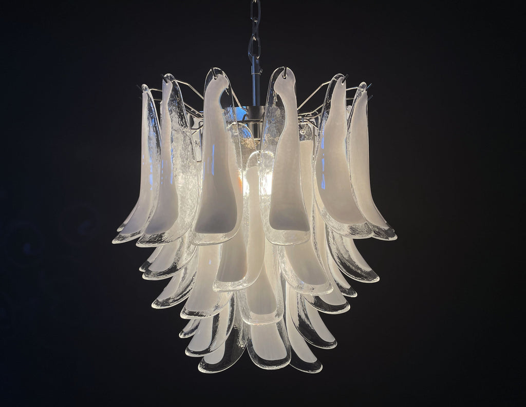 Mid-Century Murano Chandelier | Punto di Luce |  41 Clear Petal Glass