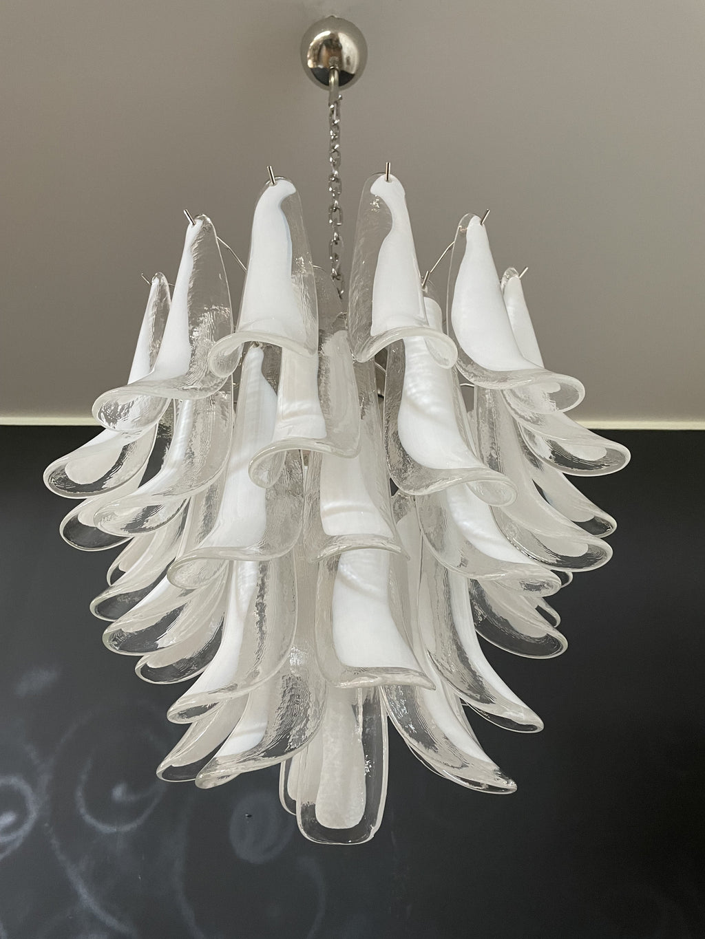Mid-Century Murano Chandelier | Punto di Luce |  41 Clear Petal Glass