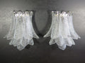 Mid-Century Murano Wall Lamp | Punto di Luce |  10 Clear Felci Glass | Punto di Luce |  1 Pair