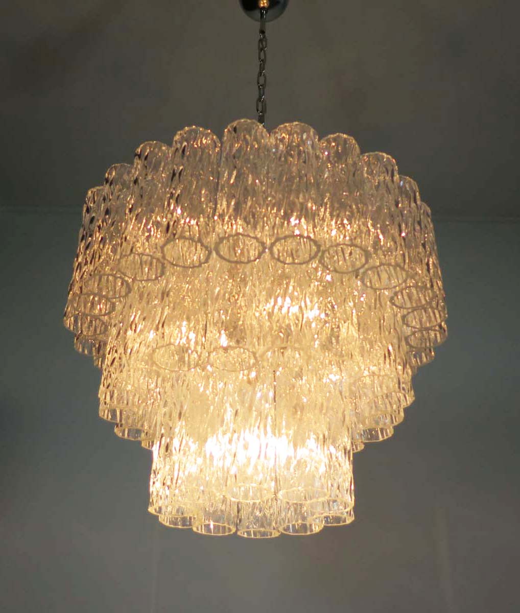 Mid-Century Murano Chandelier | Punto di Luce |  52 Clear Glass Tubes