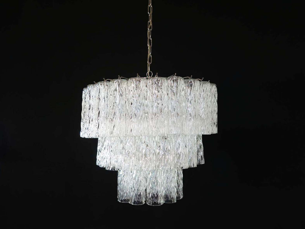 Mid-Century Murano Chandelier | Punto di Luce |  52 Clear Glass Tubes