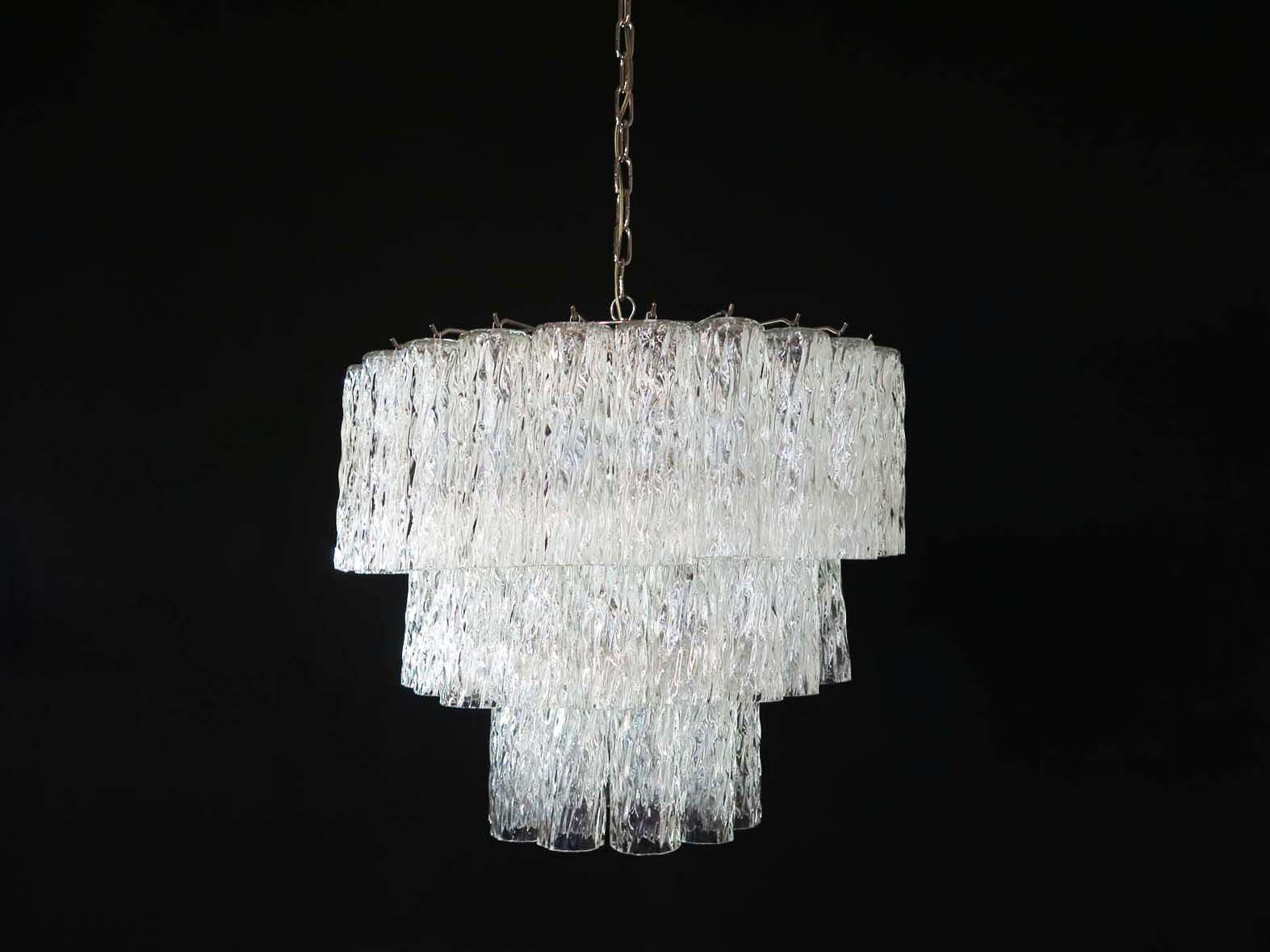 Mid-Century Murano Chandelier | Punto di Luce |  52 Clear Glass Tubes