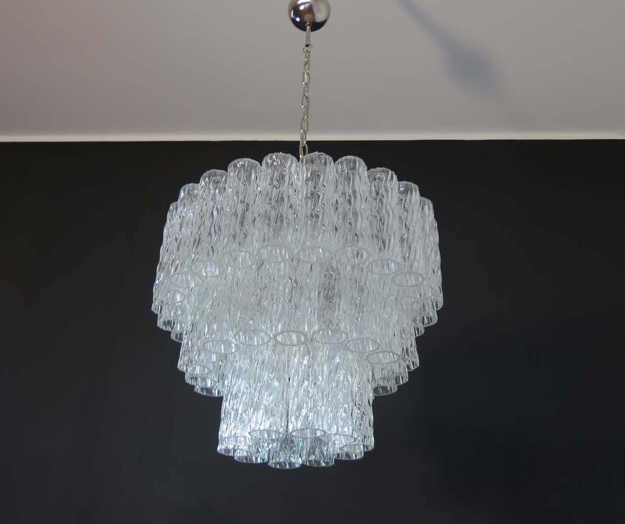 Mid-Century Murano Chandelier | Punto di Luce |  52 Clear Glass Tubes