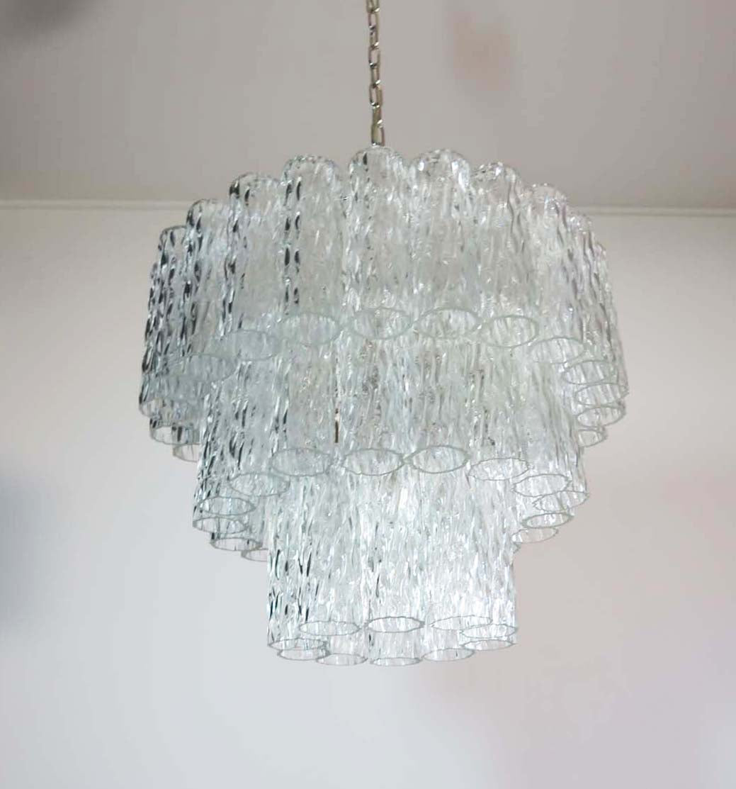 Mid-Century Murano Chandelier | Punto di Luce |  52 Clear Glass Tubes