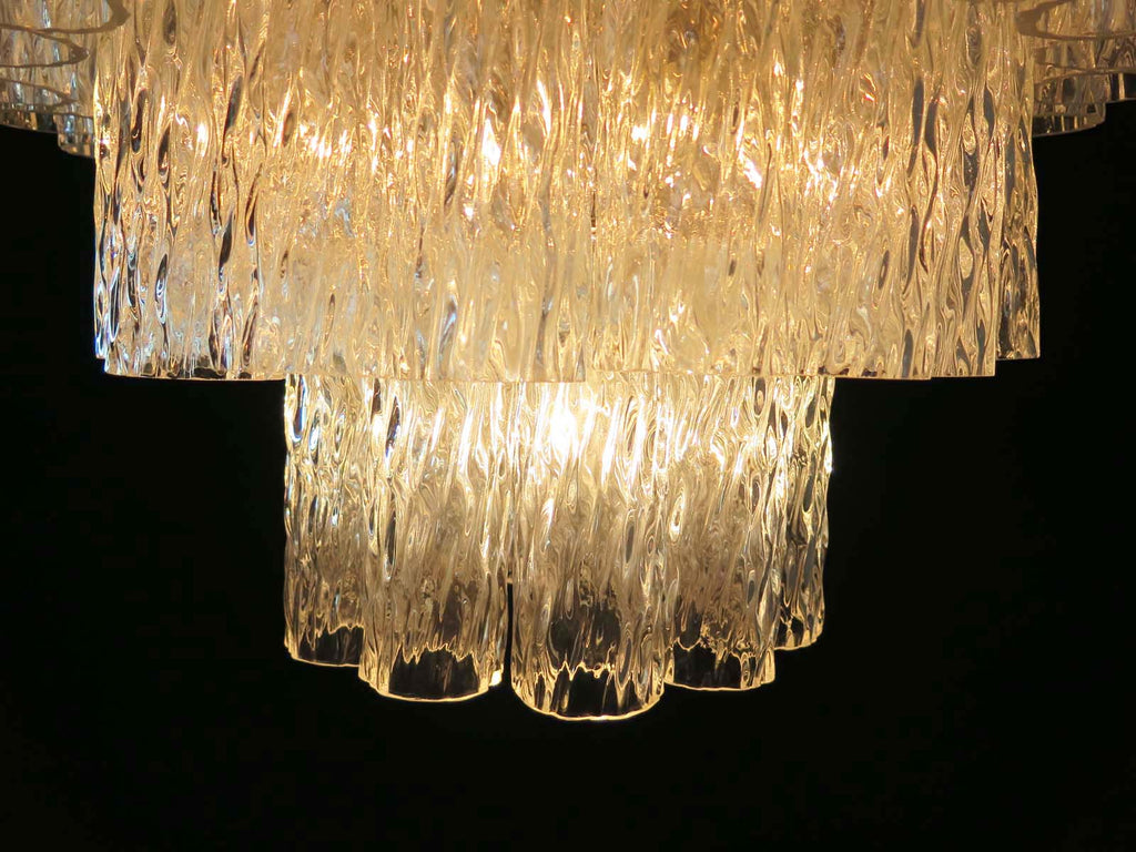Mid-Century Murano Chandelier | Punto di Luce |  52 Clear Glass Tubes