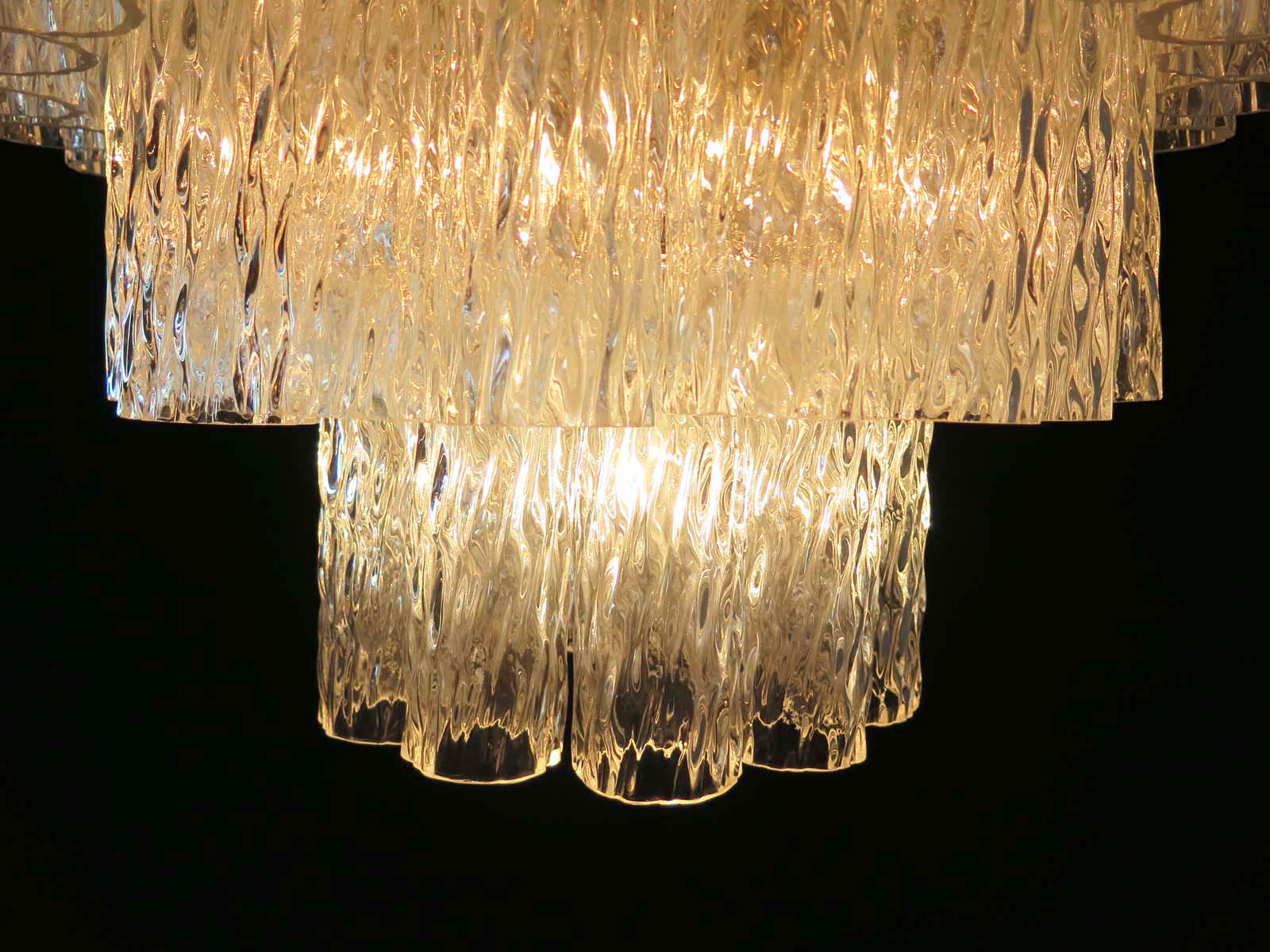 Mid-Century Murano Chandelier | Punto di Luce |  52 Clear Glass Tubes