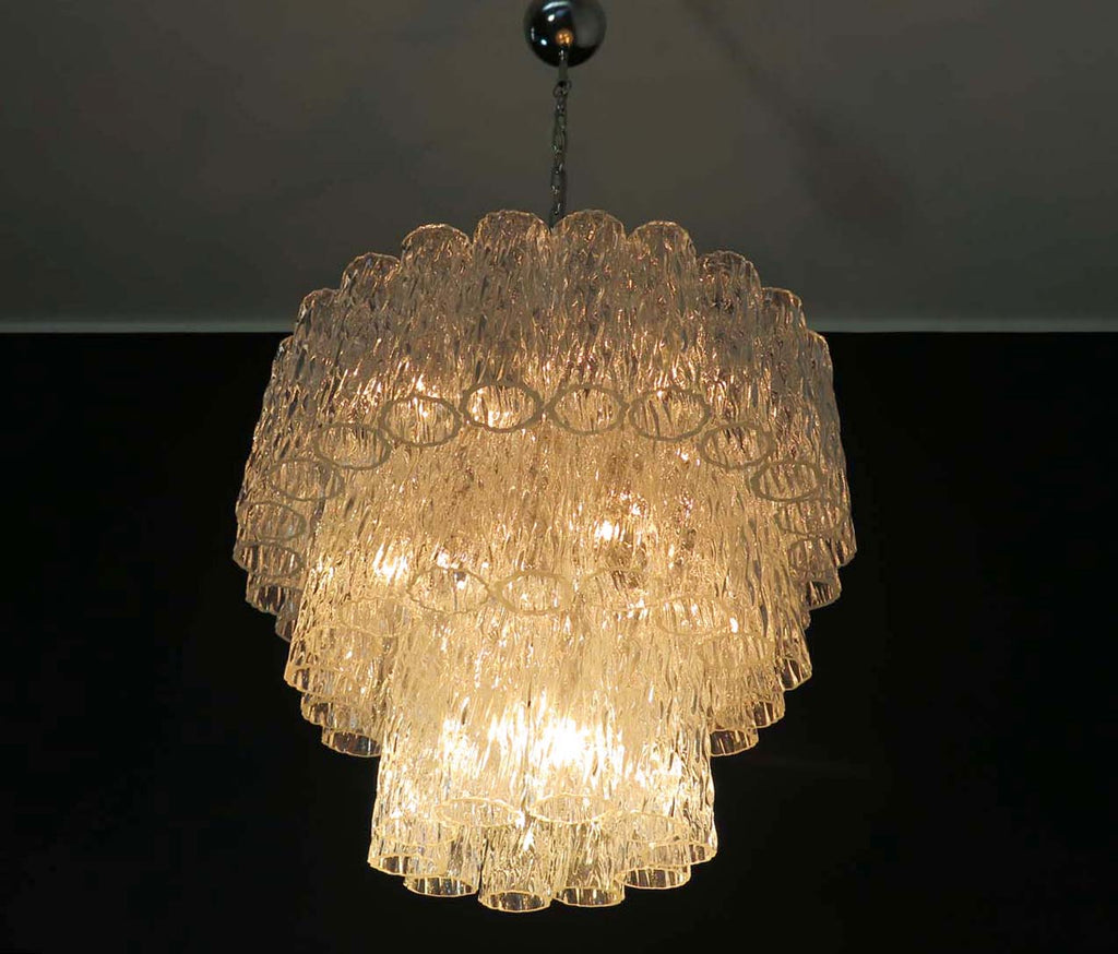 Mid-Century Murano Chandelier | Punto di Luce |  52 Clear Glass Tubes