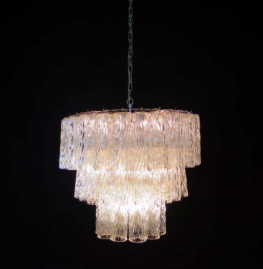 Mid-Century Murano Chandelier | Punto di Luce |  52 Clear Glass Tubes