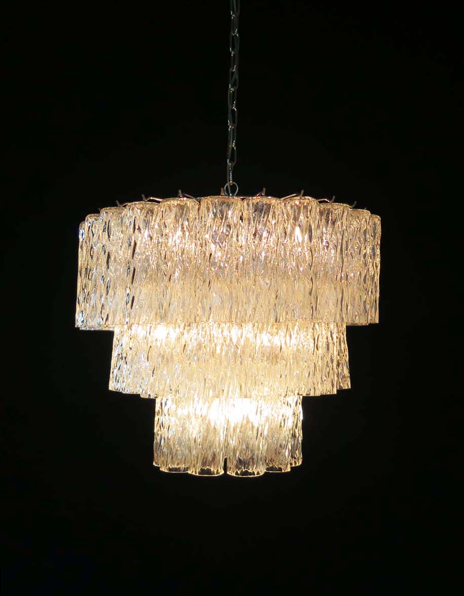 Mid-Century Murano Chandelier | Punto di Luce |  52 Clear Glass Tubes