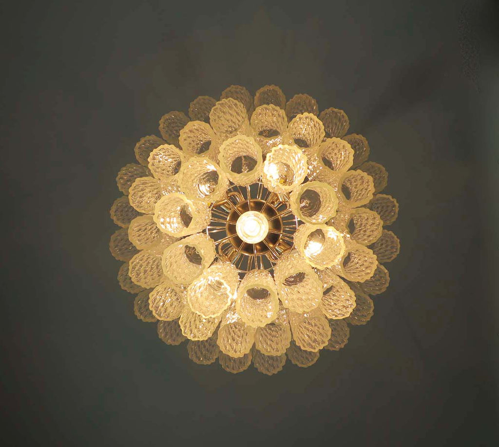 Mid-Century Murano Chandelier | Punto di Luce |  52 Clear Glass Tubes
