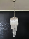 Mid-Century Murano Chandelier | Punto di Luce |  54 Clear Prism Glasses
