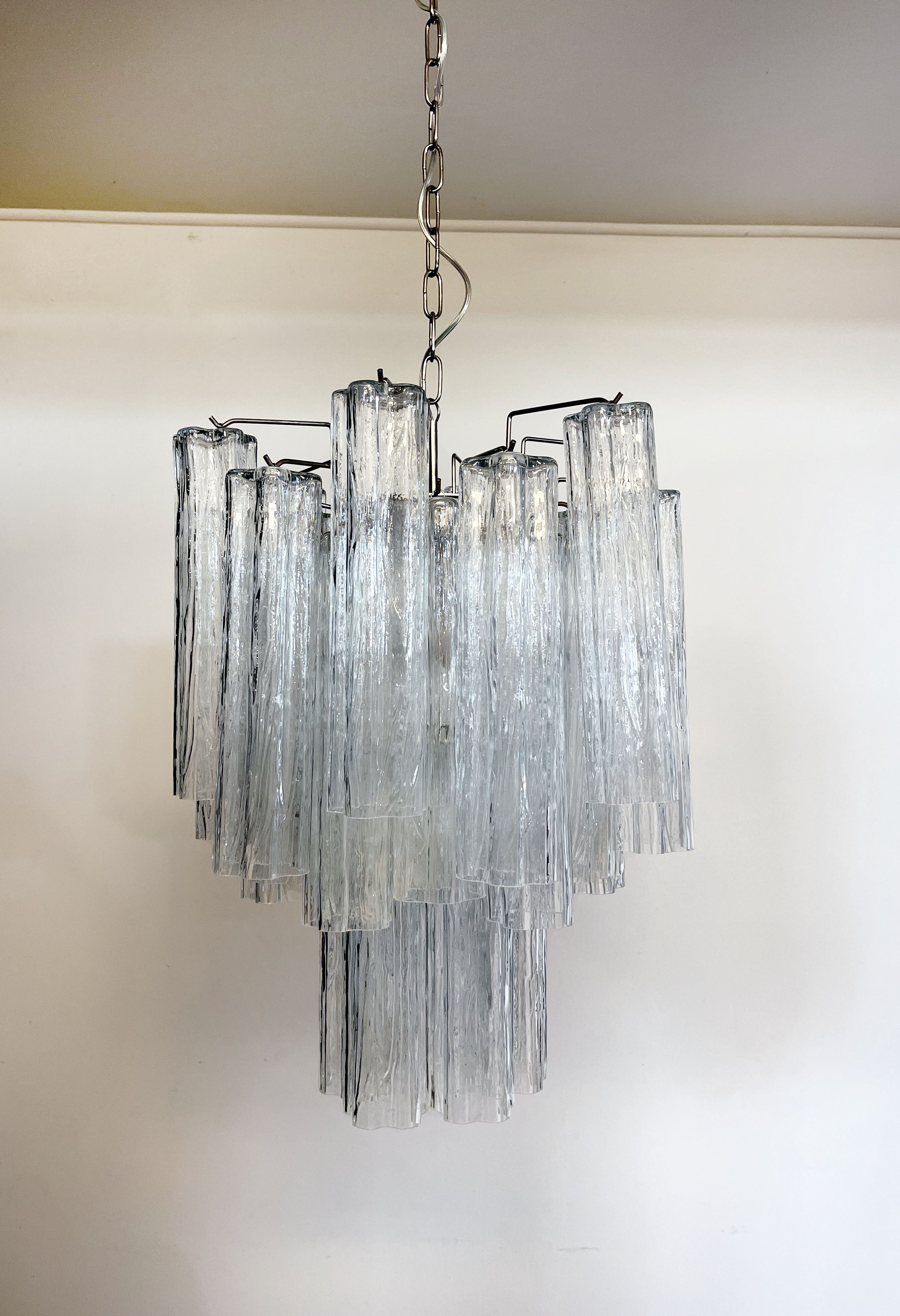 Mid-Century Murano Chandelier | Punto di Luce |  30 Clear Glass Tubes
