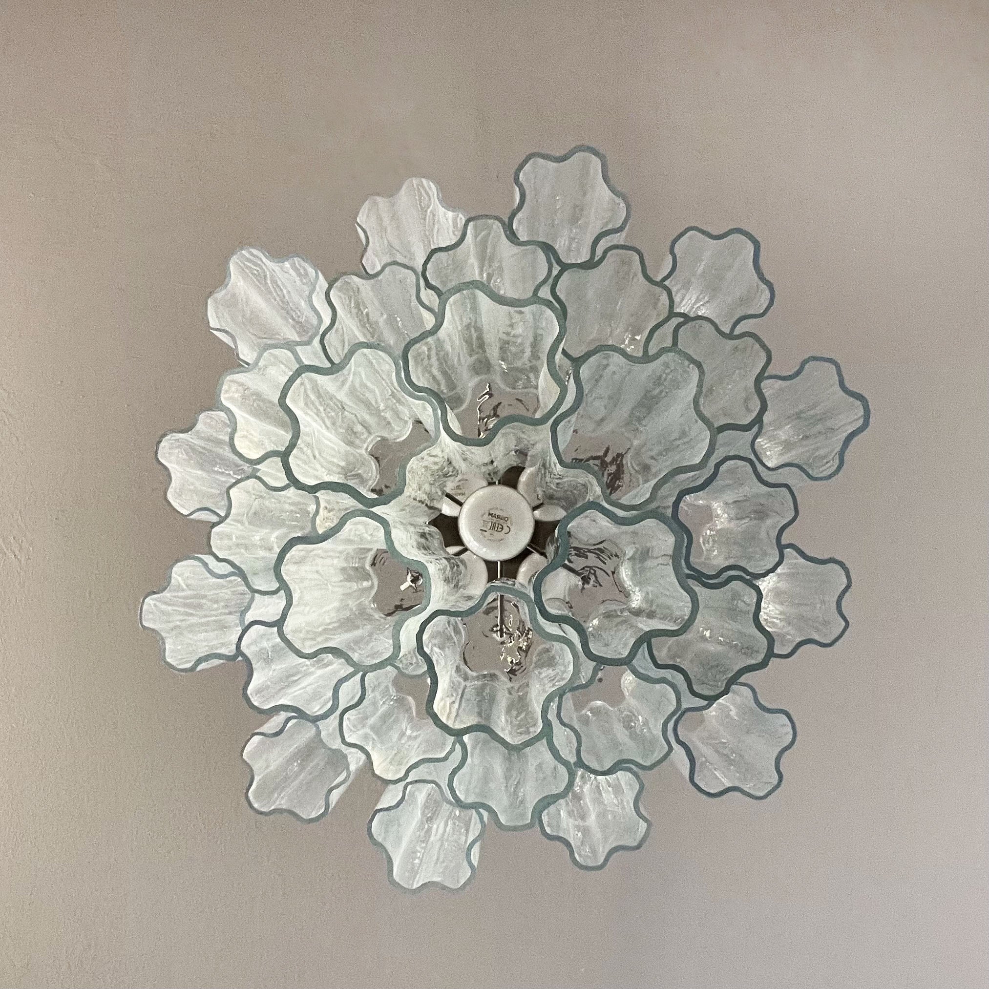 Mid-Century Murano Chandelier | Punto di Luce |  30 Clear Glass Tubes