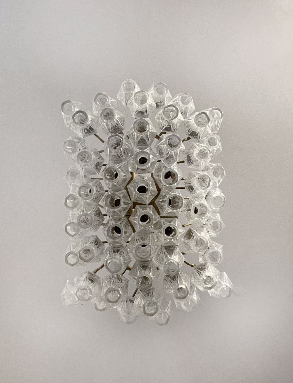 Mid-Century Murano Chandelier | Punto di Luce |  56 Clear Poliedri Glass