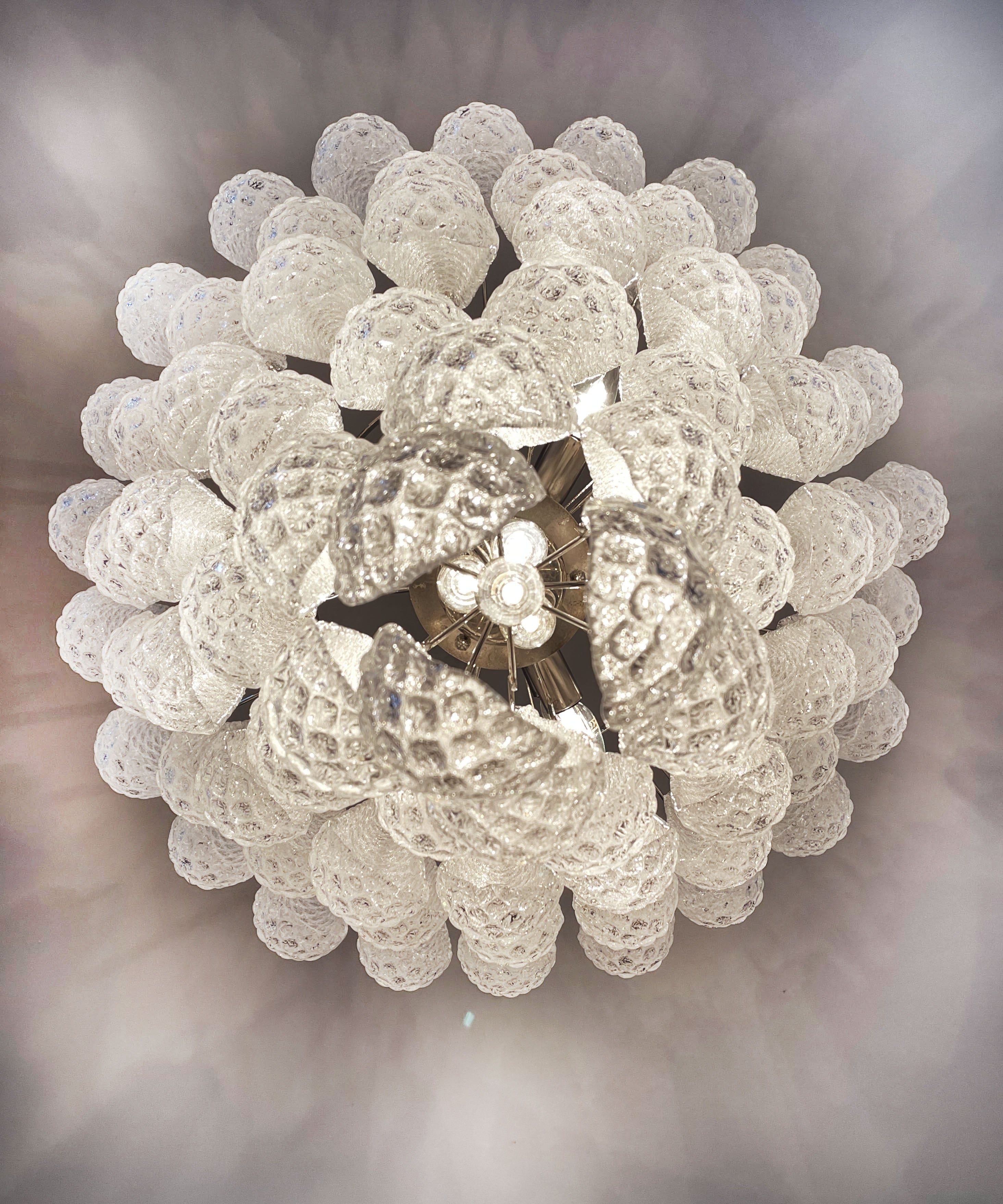 Mid-Century Murano Chandelier | Punto di Luce |  75 Clear Drop Glasses