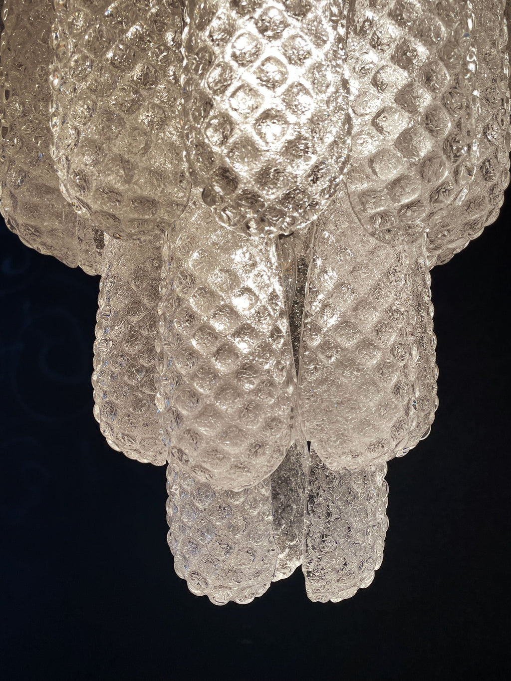 Murano-Kronleuchter aus der Mitte des Jahrhunderts | Punto di Luce | 75 klare Tropfengläser