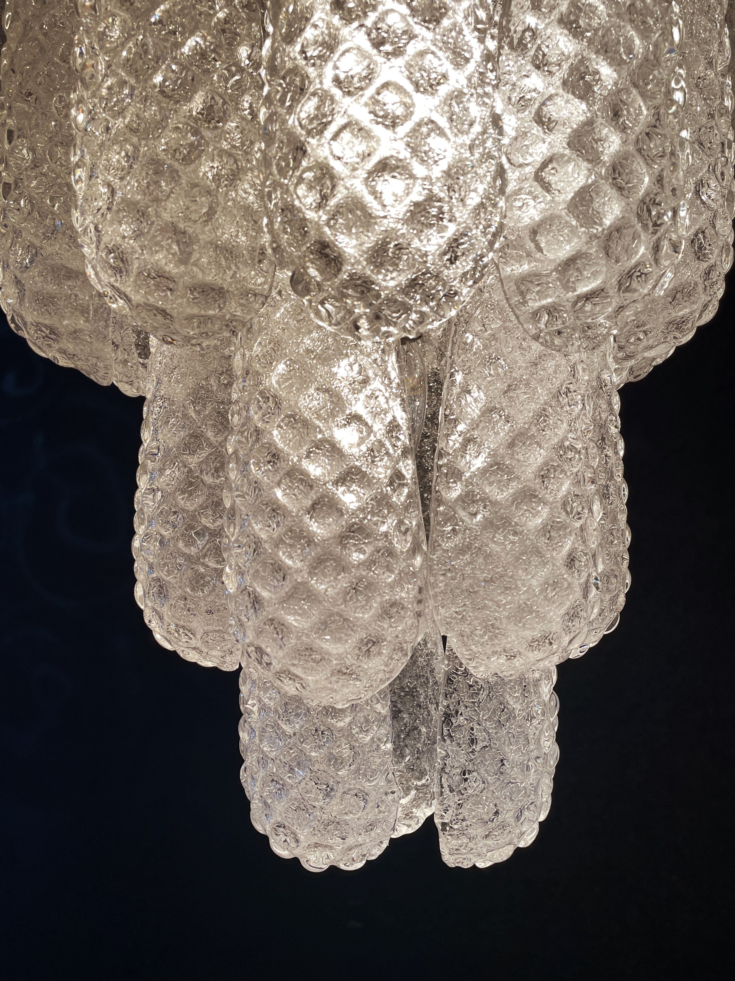 Murano-Kronleuchter aus der Mitte des Jahrhunderts | Punto di Luce | 75 klare Tropfengläser