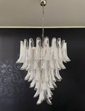 Mid-Century Murano Chandelier | Punto di Luce |  75 White Petal Glass