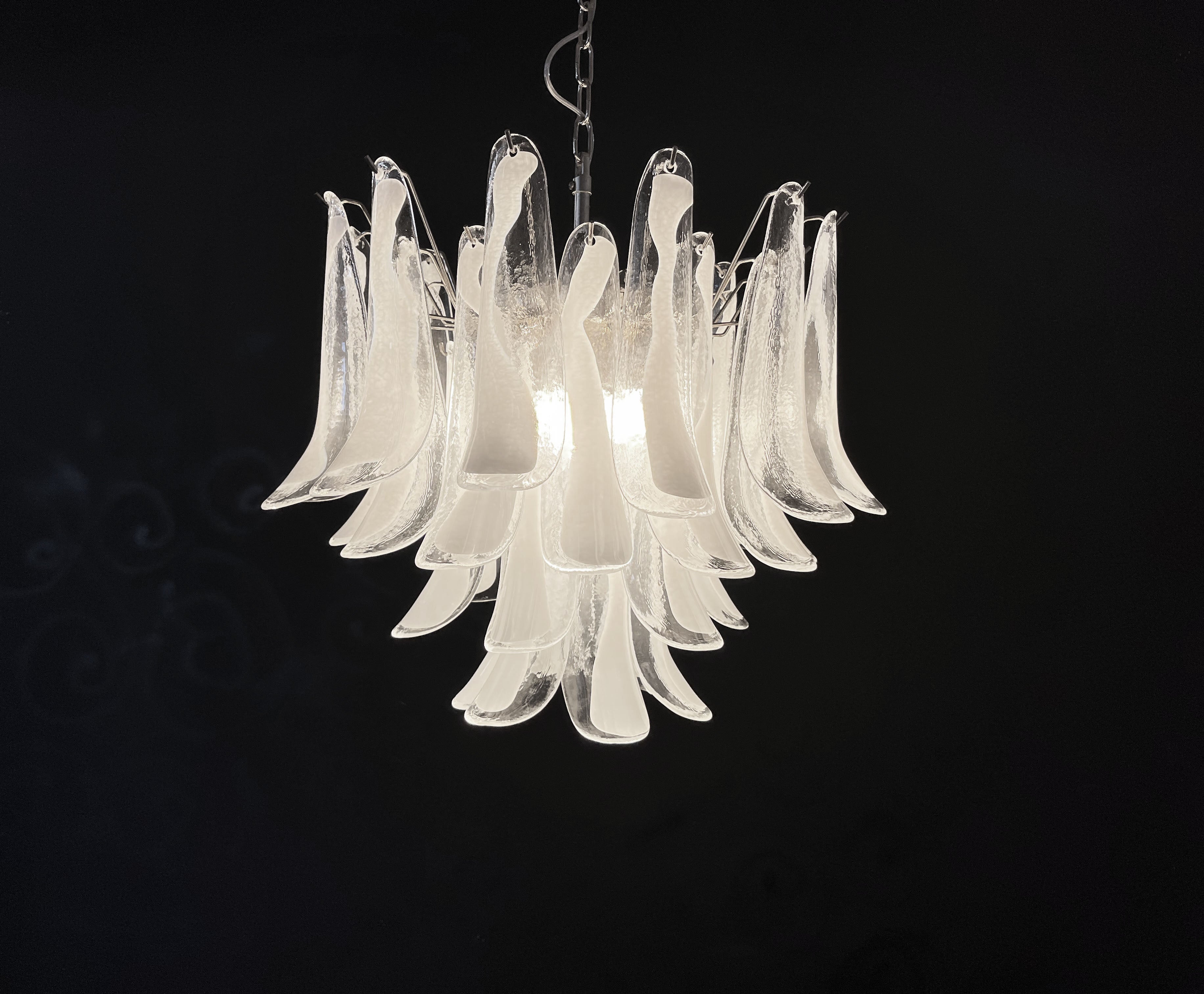 Mid-Century Murano Chandelier | Punto di Luce |  36 Clear Petal Glasses