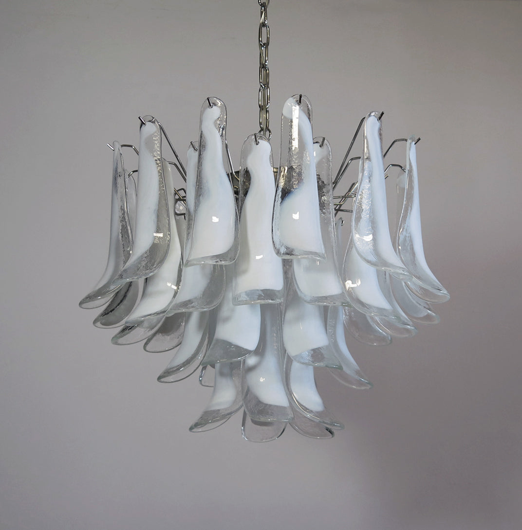 Mid-Century Murano Chandelier | Punto di Luce |  36 Clear Petal Glasses