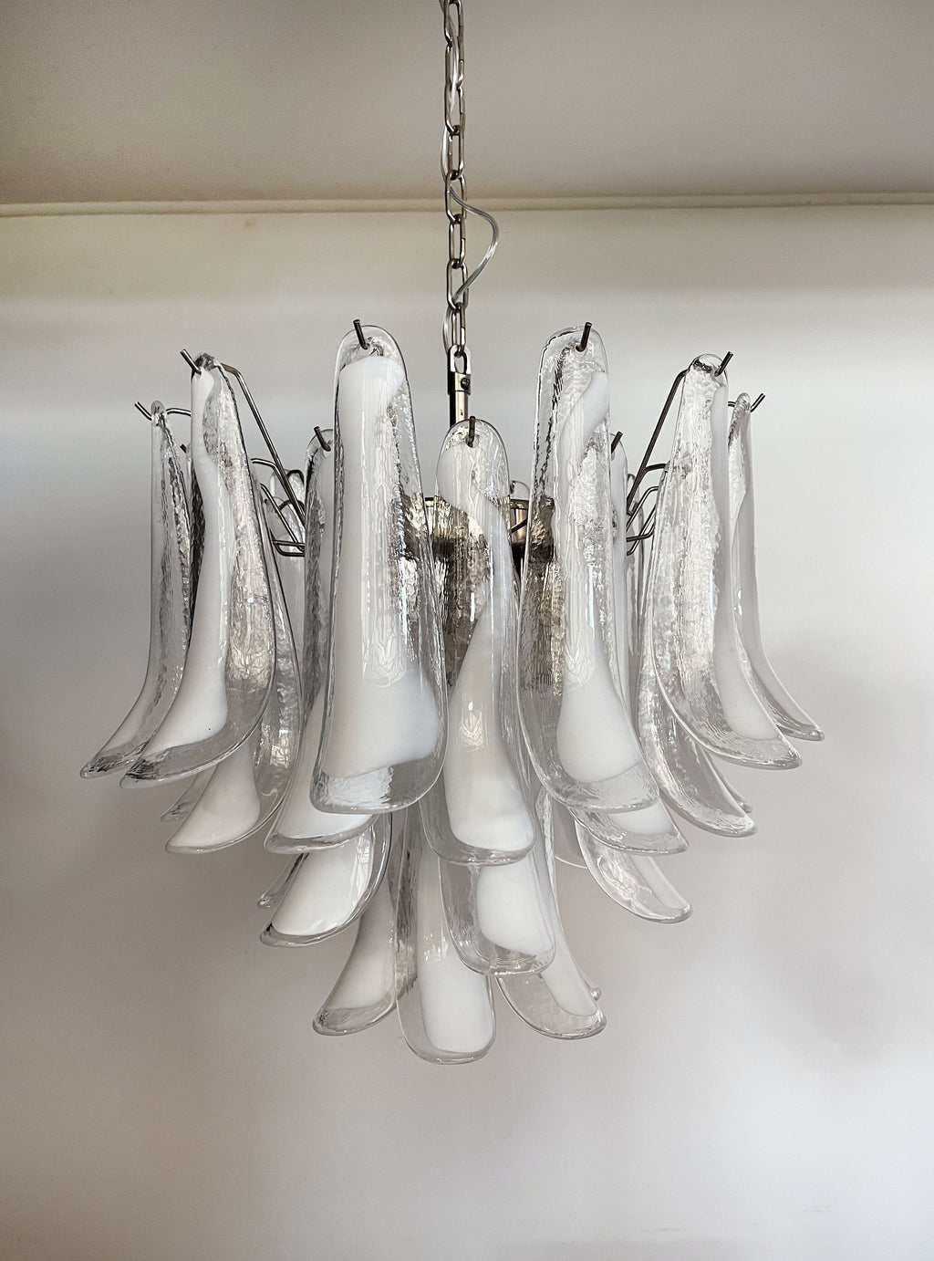Mid-Century Murano Chandelier | Punto di Luce |  36 Clear Petal Glasses