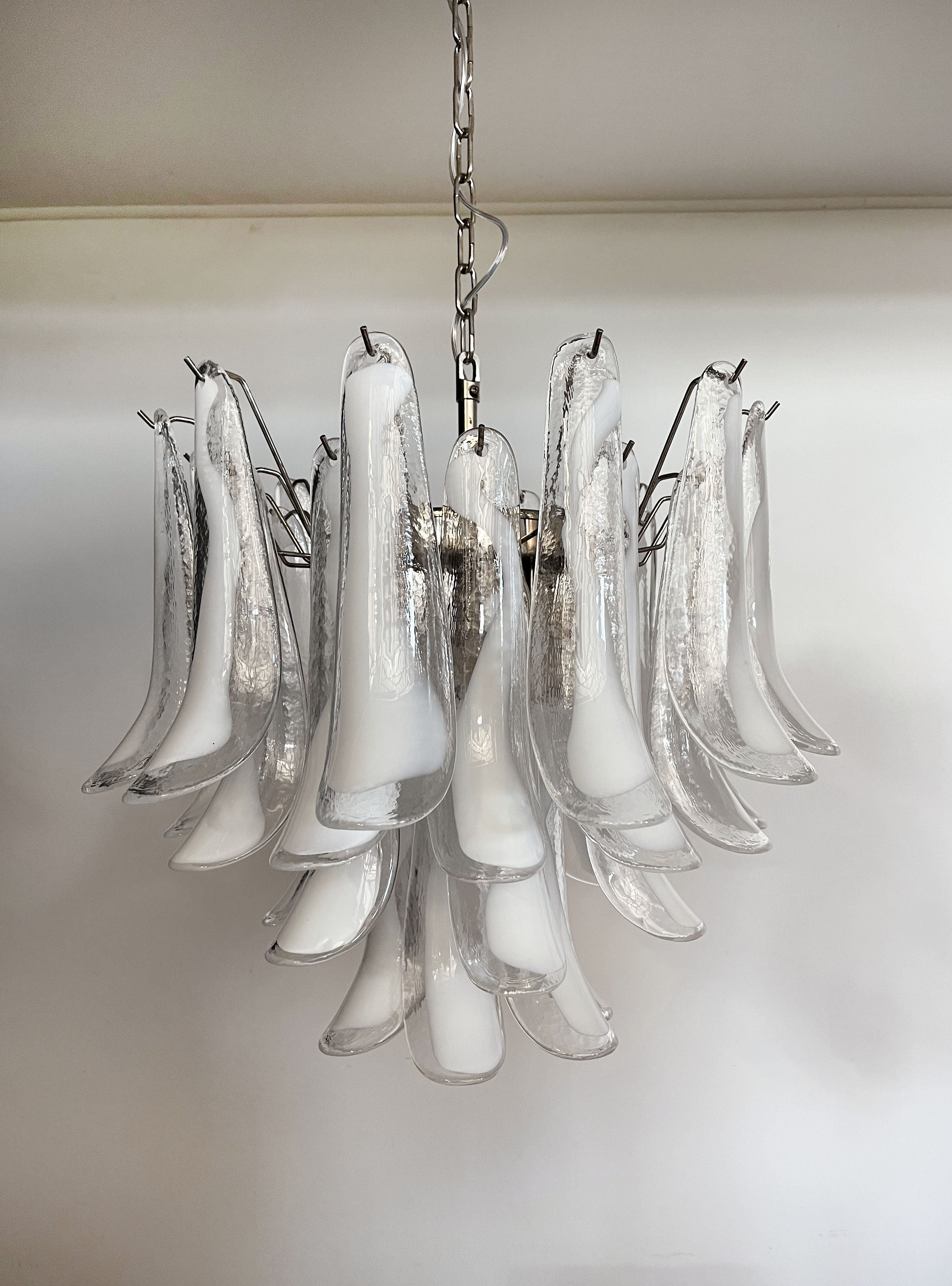Mid-Century Murano Chandelier | Punto di Luce |  36 Clear Petal Glasses