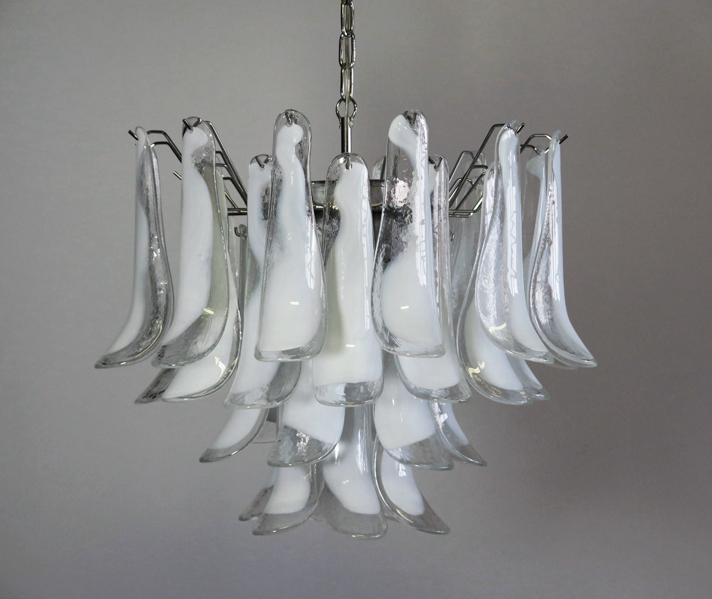 Mid-Century Murano Chandelier | Punto di Luce |  36 Clear Petal Glasses