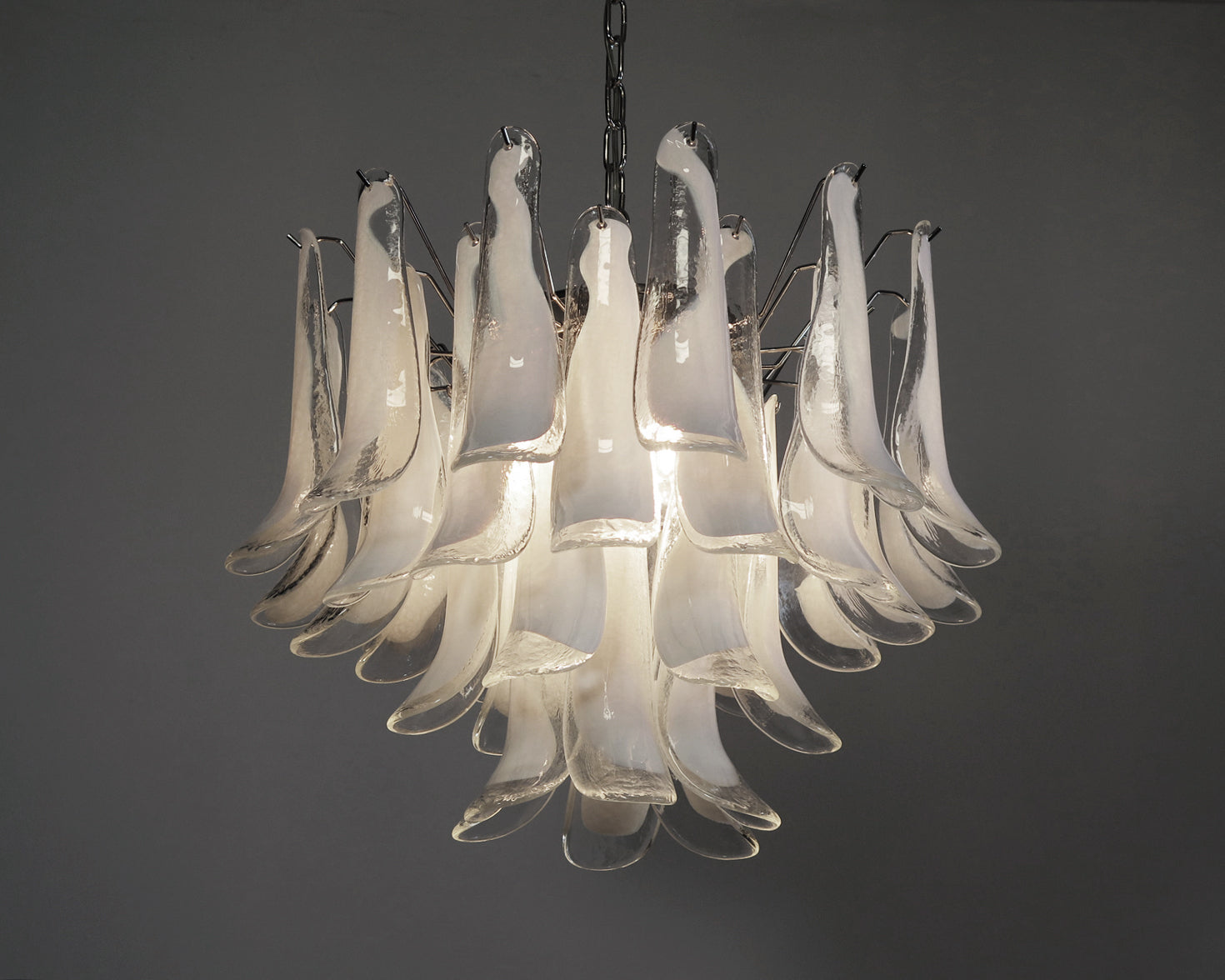 Mid-Century Murano Chandelier | Punto di Luce |  36 Clear Petal Glasses