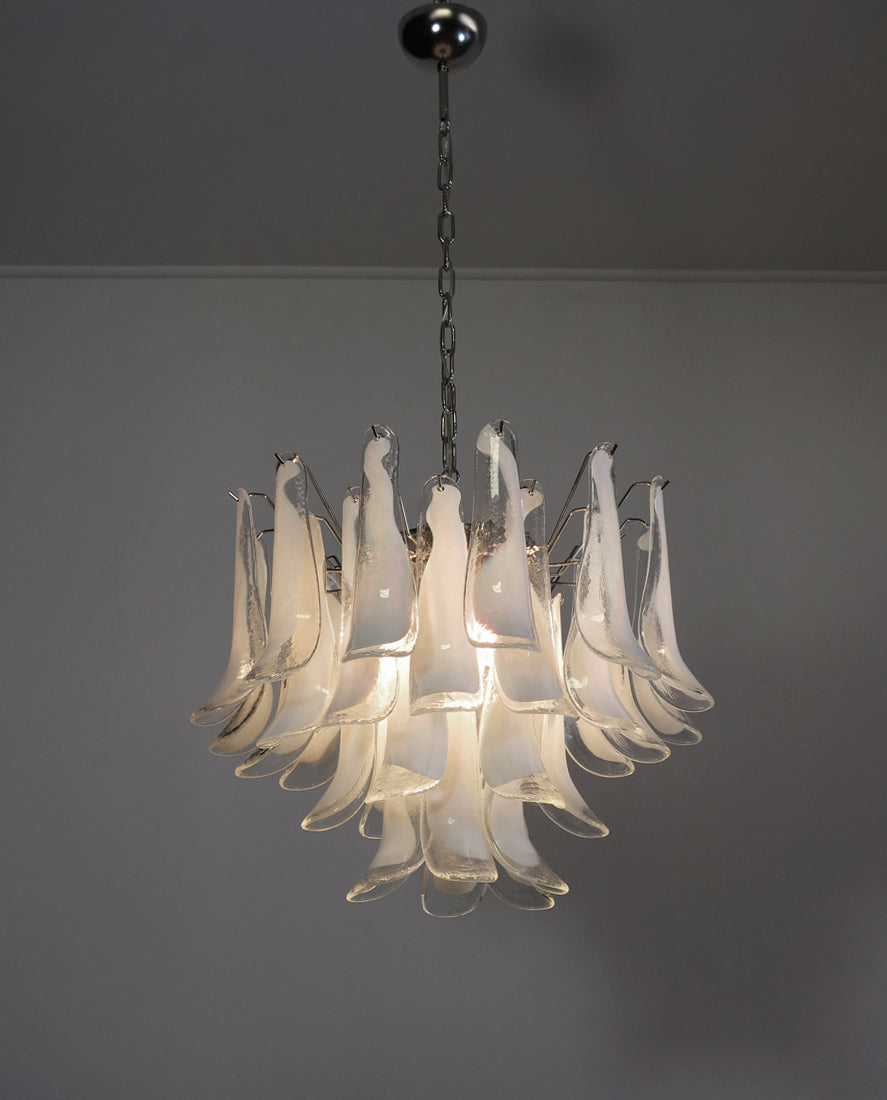 Mid-Century Murano Chandelier | Punto di Luce |  36 Clear Petal Glasses