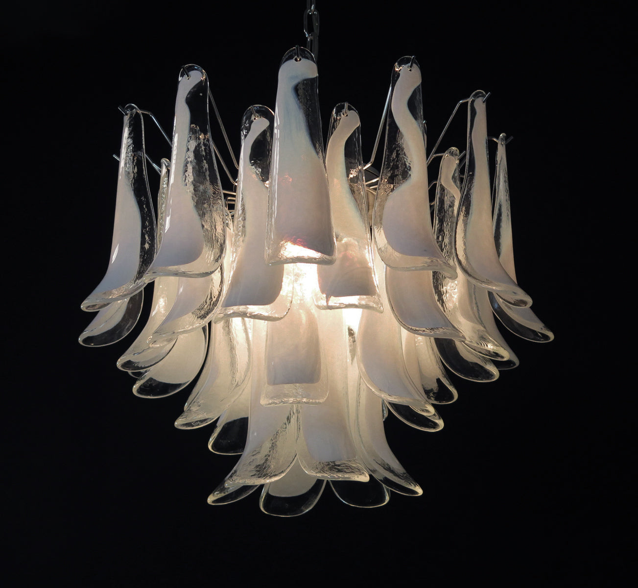Mid-Century Murano Chandelier | Punto di Luce |  36 Clear Petal Glasses