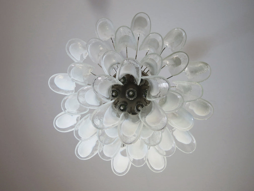 Mid-Century Murano Chandelier | Punto di Luce |  36 Clear Petal Glasses