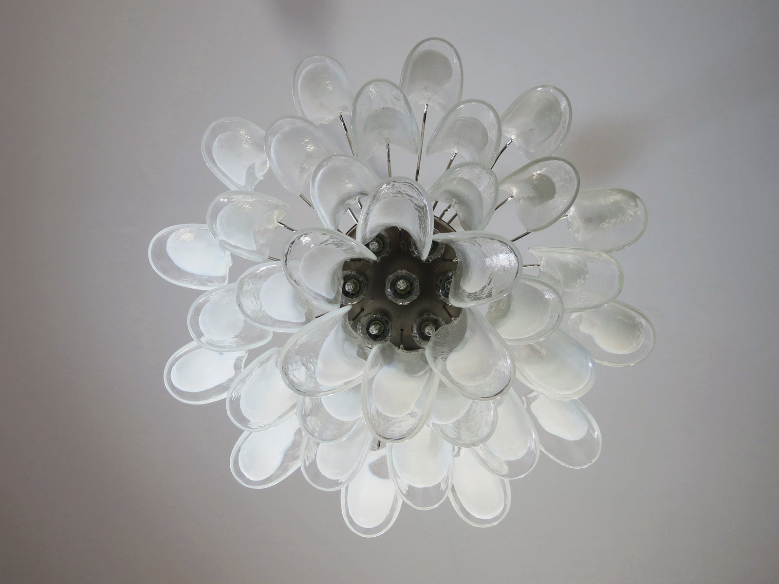 Mid-Century Murano Chandelier | Punto di Luce |  36 Clear Petal Glasses