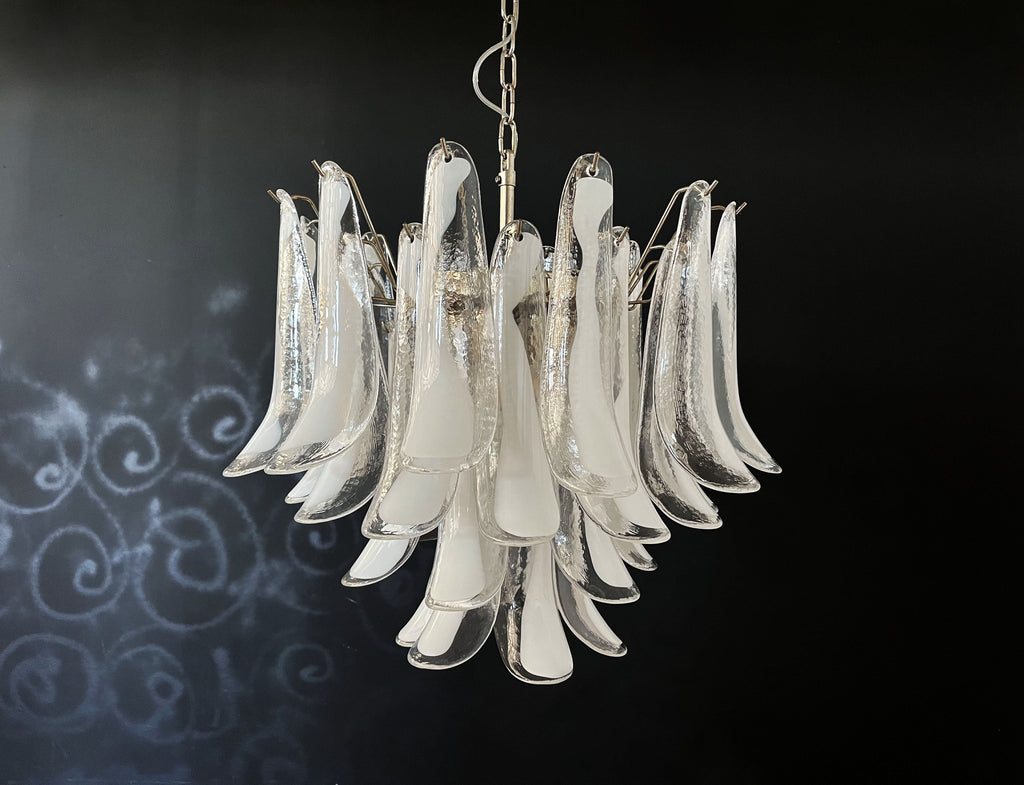 Mid-Century Murano Chandelier | Punto di Luce |  36 Clear Petal Glasses