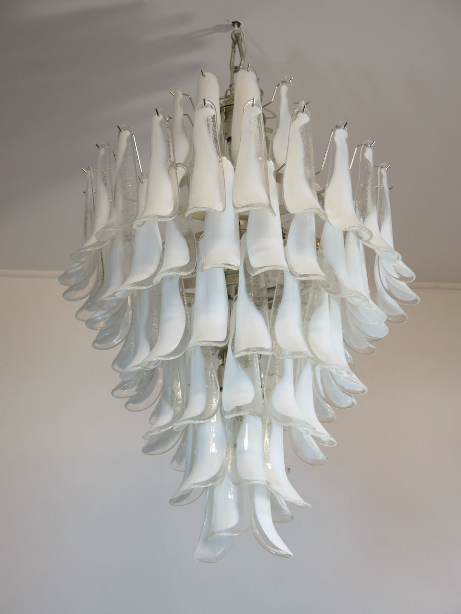 Mid-Century Murano Chandelier | Punto di Luce |  85 Clear Petal Glass