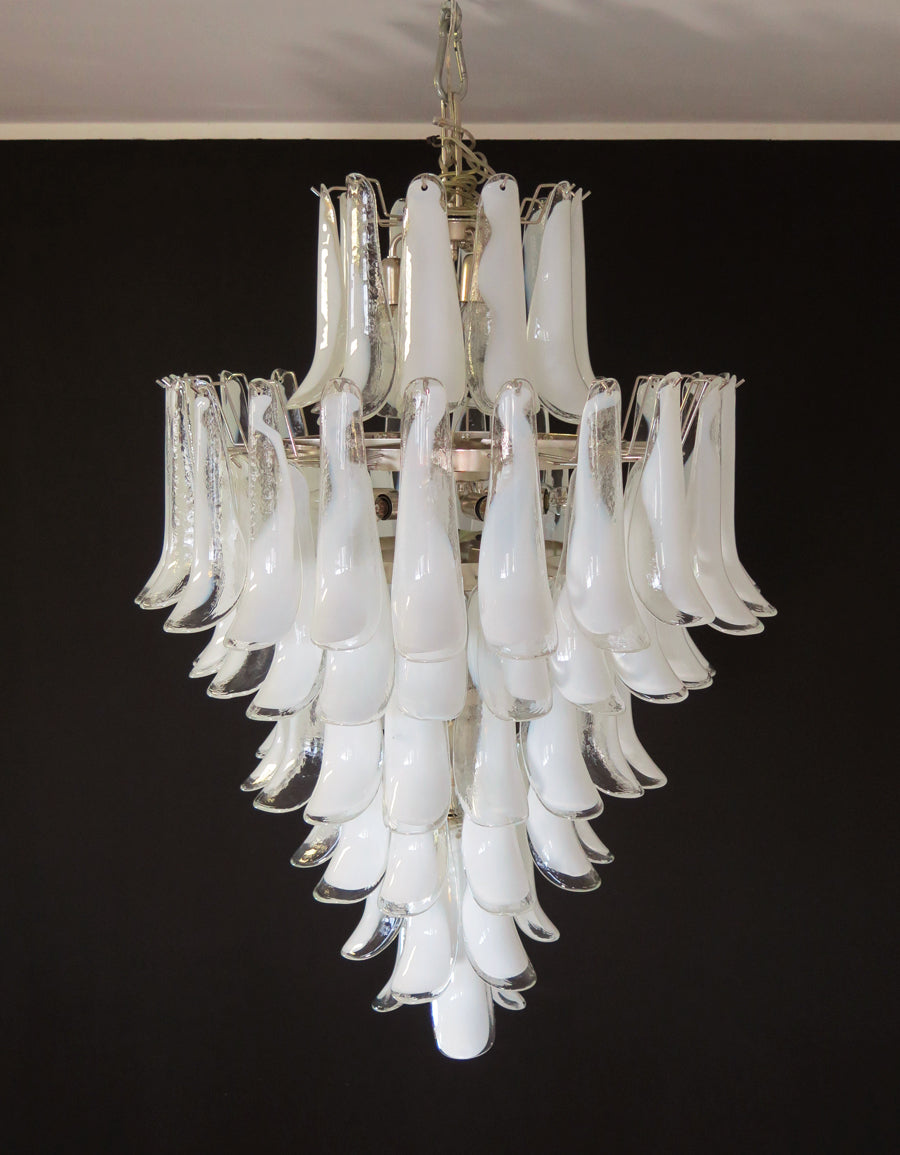 Mid-Century Murano Chandelier | Punto di Luce |  85 Clear Petal Glass