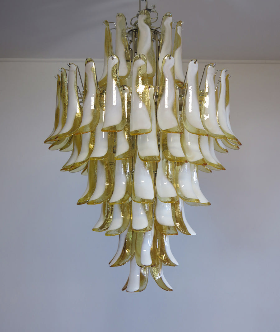 Mid-Century Murano Chandelier | Punto di Luce |  85 Caramel-Colored Petal Glass