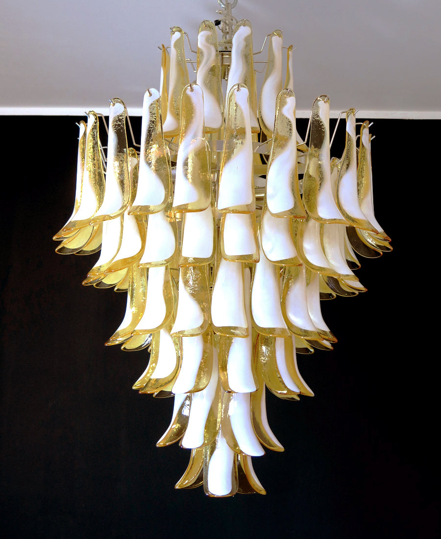 Mid-Century Murano Chandelier | Punto di Luce |  85 Caramel-Colored Petal Glass