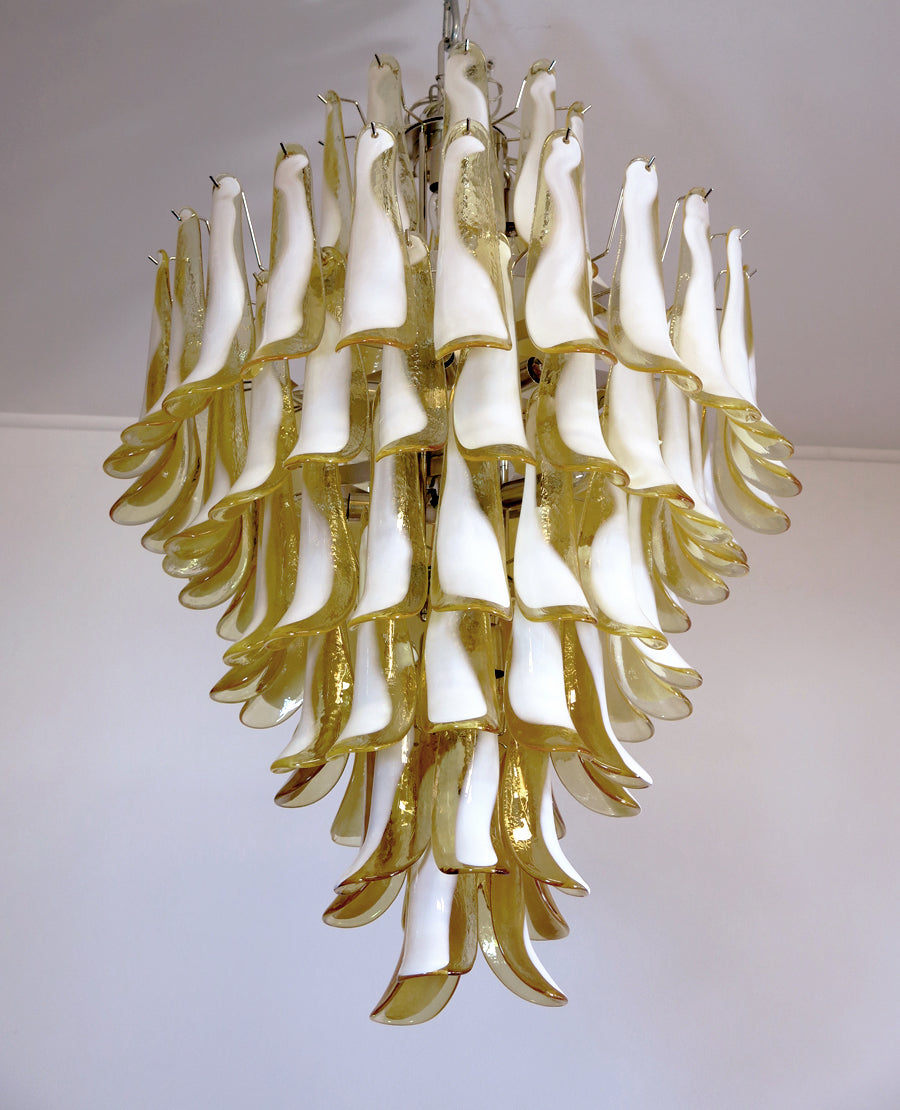 Mid-Century Murano Chandelier | Punto di Luce |  85 Caramel-Colored Petal Glass
