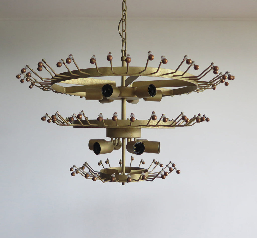 Mid-Century Murano Chandelier | Punto di Luce |  104 Clear Palmette Glass