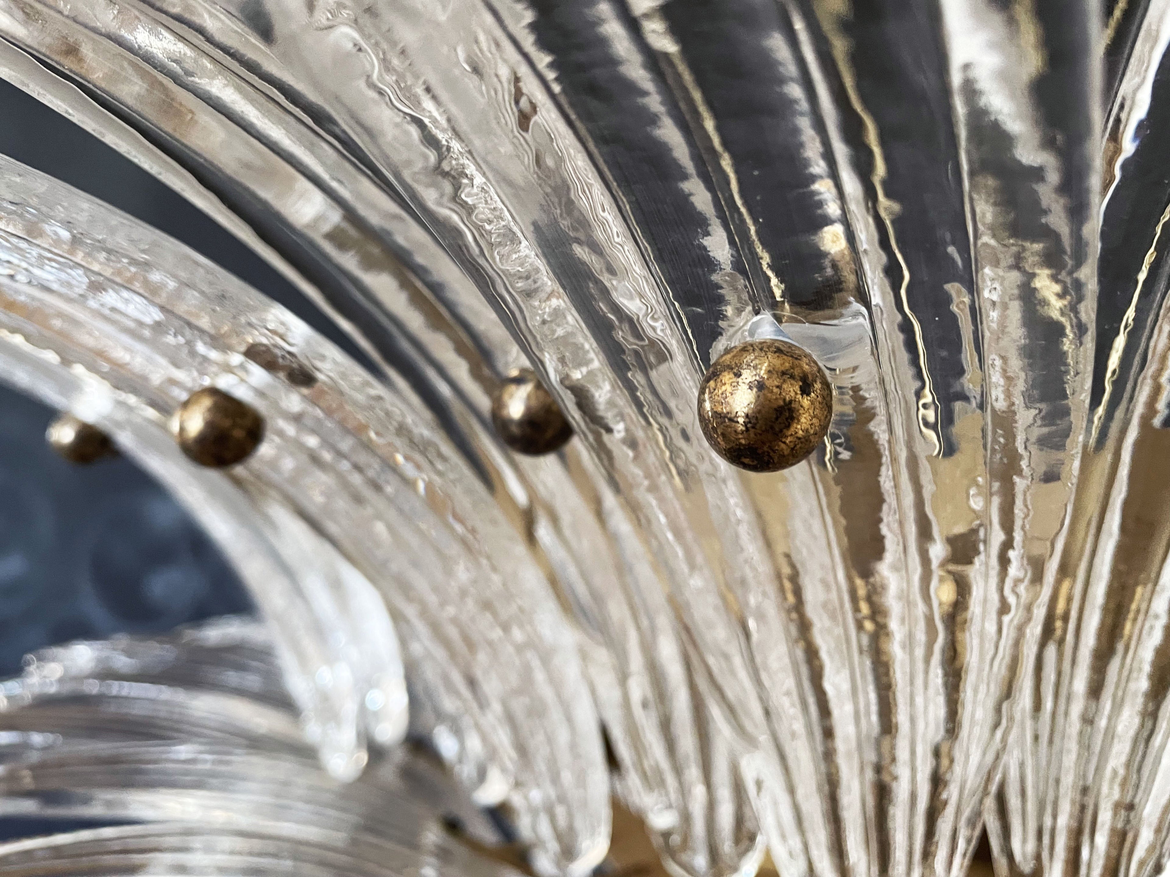 Mid-Century Murano Chandelier | Punto di Luce |  104 Clear Palmette Glass