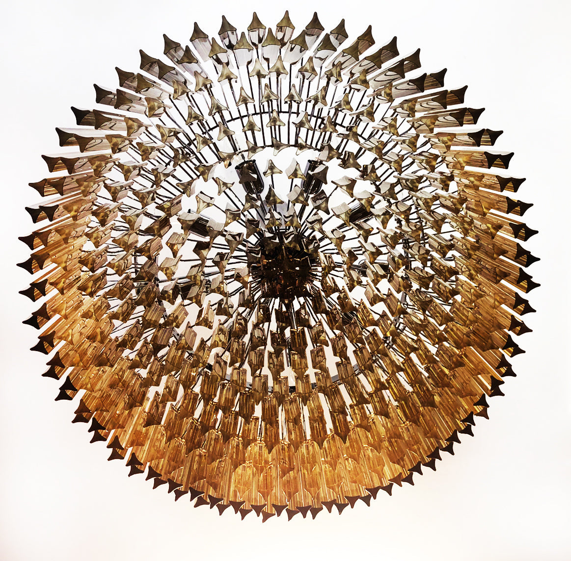 Mid-Century Murano Chandelier | Punto di Luce |  391 Clear and Yellow Prism Glass